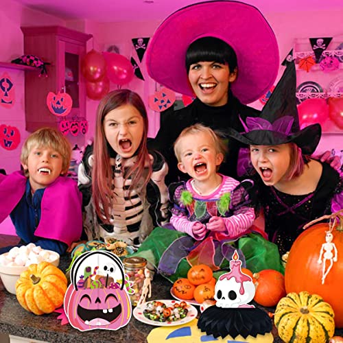 Pink Halloween Honeycomb Table Centerpieces, 8Pcs Cute Party Decorations For Halloween, Halloween Honeycomb Centerpieces Decorations, Ghost Pumpkin Party Supplies, Halloween Centerpieces For Tables #TOP4