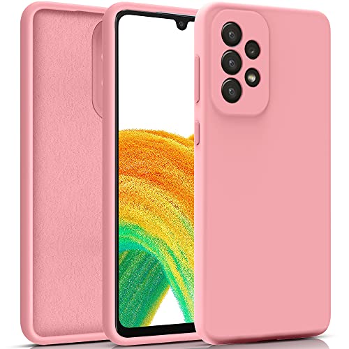 PULEN Funda de Silicona para Samsung Galaxy A33 5G, Funda Protectora a Prueba de Golpes, Delgada, Suave, Elegante - Rosa Cover