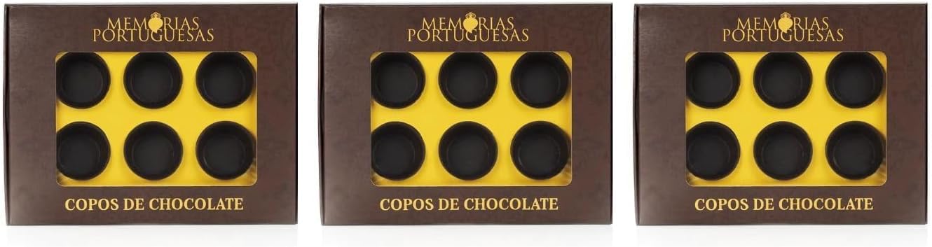 Tazas de Chocolate Nómada - Pack de 3 Cajas con 6 Tacitas - Peso de 36 g - Con Aroma de Vainilla - Textura Suave y Cremosa - Producto Gourmet de Origen Portugués