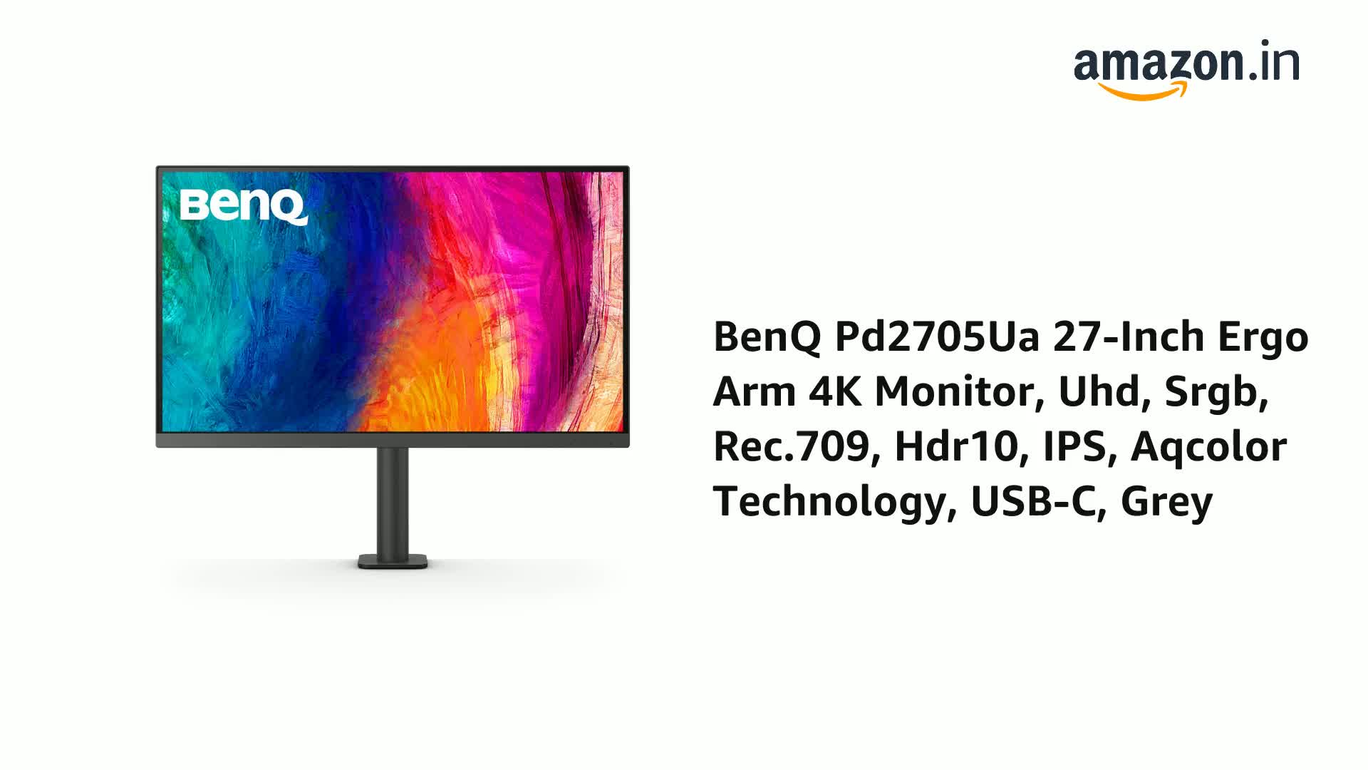 Amazon.in: Buy BenQ PD2705UA 27-Inch IPS 4K HDR10 ErgoArm Monitor