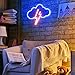 Neon Night Light,Cloud Lightning Neon Sign,USB or Battery Powered Neon Wall Decoration,for Bedroom,Kids Room,Living Room,Bar,Party,Christmas,Wedding Decoration (Style 3)
