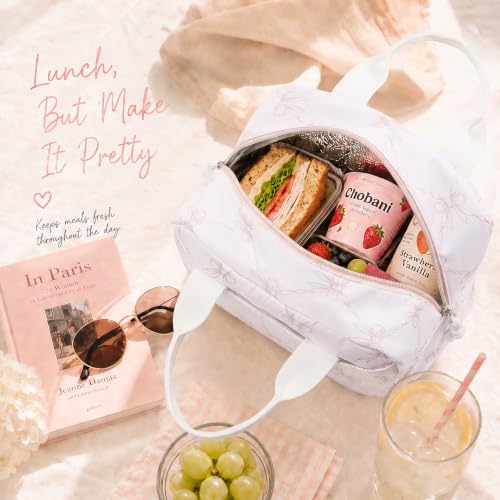 Image of LOVELYWIND Lunch Box for Women Cute Lunch Bags for Women Lunch Tote Bags Reusable Insulated Lunch Box Large Capacity Reusable Insulated Cooler for Work or Travel Gifts or Beach