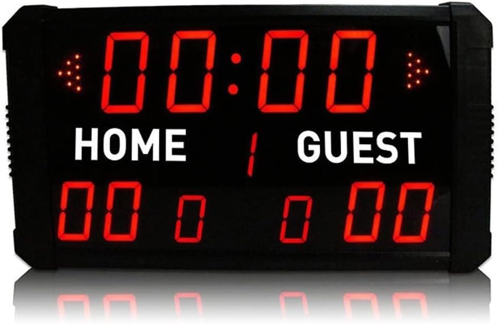 Electronic Digital Scoreboard, Race Timer with Remote Control and Buzzer, 5 Levels of Brightness Adjustable for Basketball, Baseball, Football, Tennis Race 11 Digits