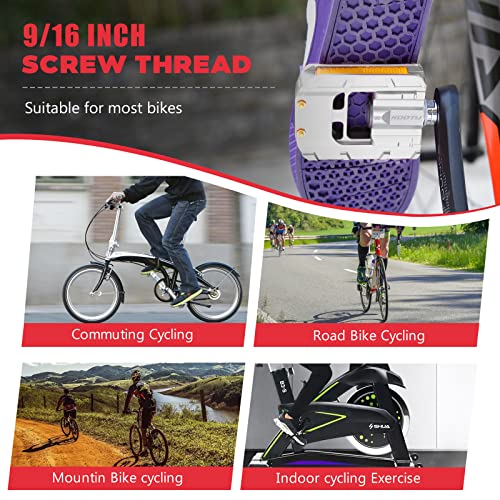 Savadeck Folding Bike Pedals, 9/16 Inch Bicycle Pedals Wide Flat Mountain Bike Pedals With Aluminum, Non-Slip Bike Pedals For Road Bike Bmx Bike Beach Cruiser Bike Grey. #TOP6