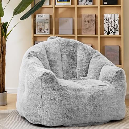 RecaceikBean Bag Chair Stuffed Bean Bag Couch with Filler Large Living Room Bean Bag Lazy Chair with Handle Design Armrests for Bedroom, Living Room