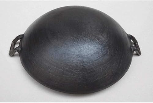 Miniatura 5 de ZYZMH Wok de hierro fundido de doble oreja sin revestimiento, antiadherente, clásico, campamento, cocina, cocina, de gas china, utensilios de