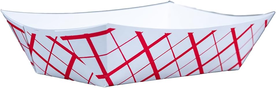 0429 #500 Southland Paperboard Food Tray, 5 lb Capacity, Red Check (Case of 500)