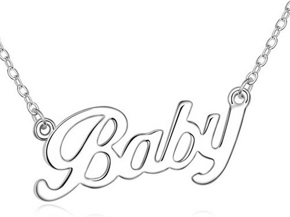 Fashion White Chain Letter Pendant Choker Necklace
