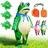 Kaleluv 2026 New Inflatable Frog Costume, Funny Blow Up Frog Costume Adult with Air Pump, Frogs Onesie Adult for Cosplay Party (Green, L 5'9”-6'3”)