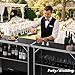 VINGLI Portable Bar Table, 2-Tier Shelves, Mobile Bar Table for Events, Party, Camping, Picnic, Tradeshow, Indoor with Black Skirt, 39 