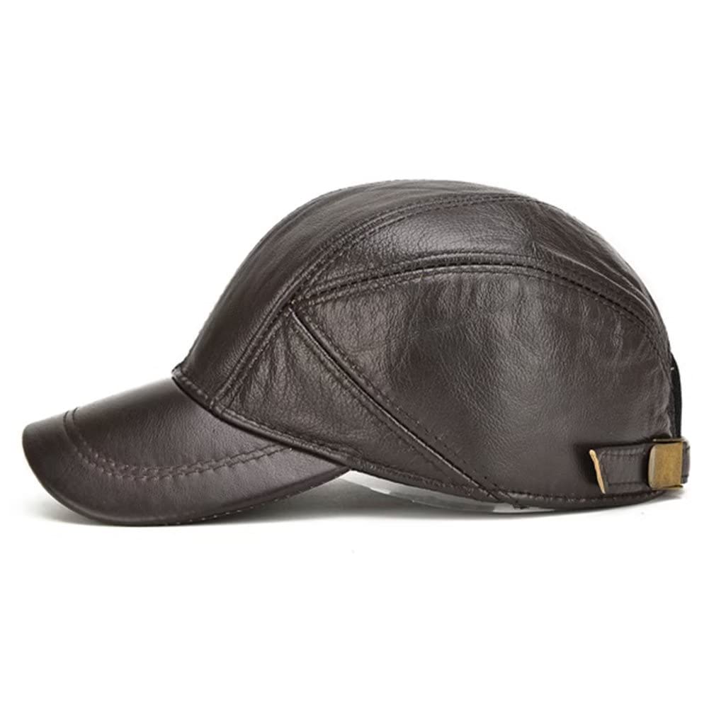 Berretto da Baseball in Pelle con paraorecchie Cappello da papà Casual da Uomo Cappello da Camionista da Esterno Regolabile Cappello da Guida da Golf Autunno Inverno Household faucets