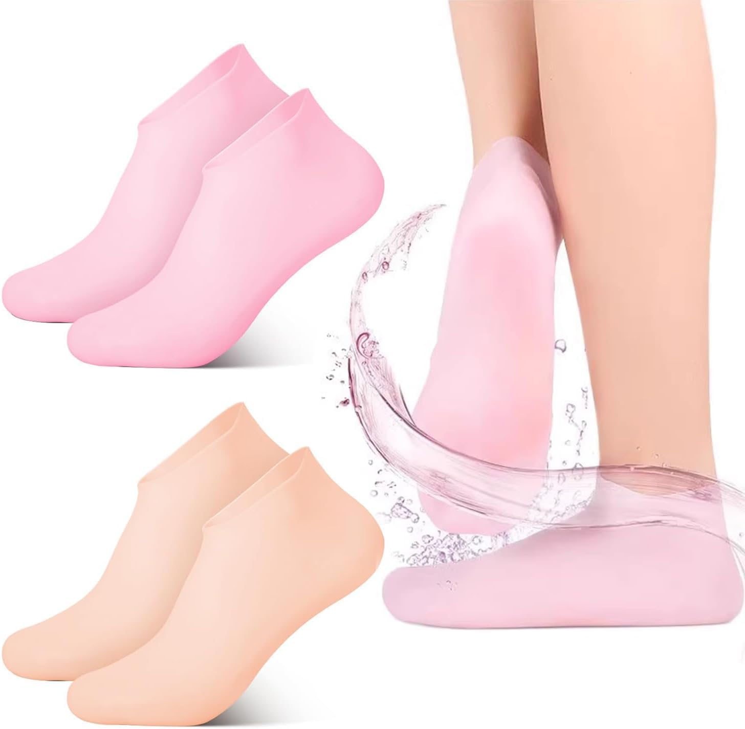 Silicon Heel Socks Heel for Crack Spa Gel Socks for Women and Men, Feet Protector Crack Heel Repair Socks with Moisturizing Natural Oil and Vitamin E Repair Dry-image-48