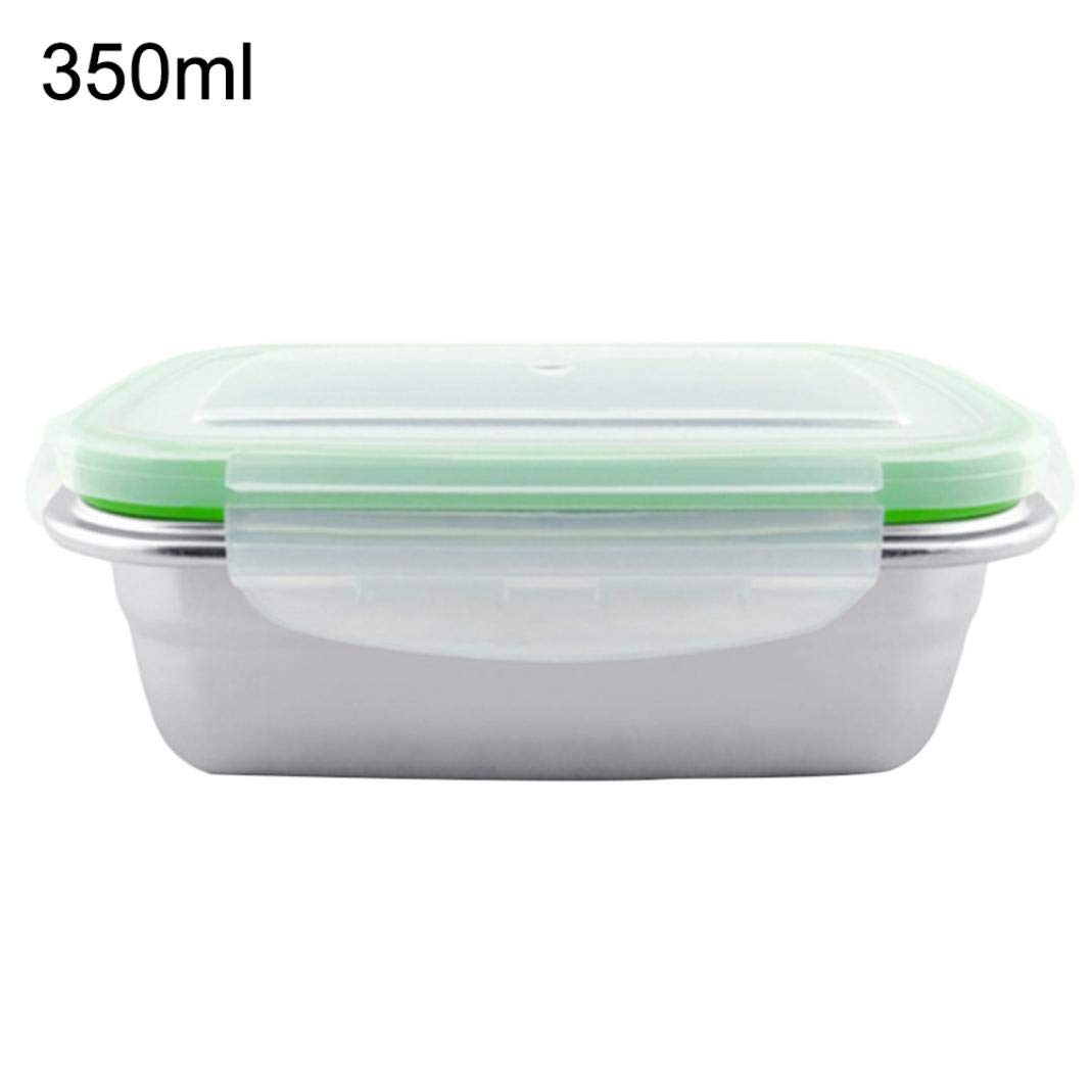ZqiroLt, Lunch Box350/550/850/1800ml Stainless Steel Lunch Box Bento Picnic Food Storage Container - Silver 350ml