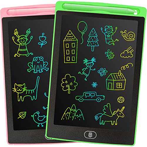 LEYAOYAO Maltafel Zaubertafel für Kinder 8.5 Zoll, 2er-Pack Maltafel, LCD Schreibtafel für Kinder ,Spielzeug für Kinder, Bunte Kritzeleien, Geschenke für 3-8 Jährige Mädchen Jungen(Rosa+Grün) Cover