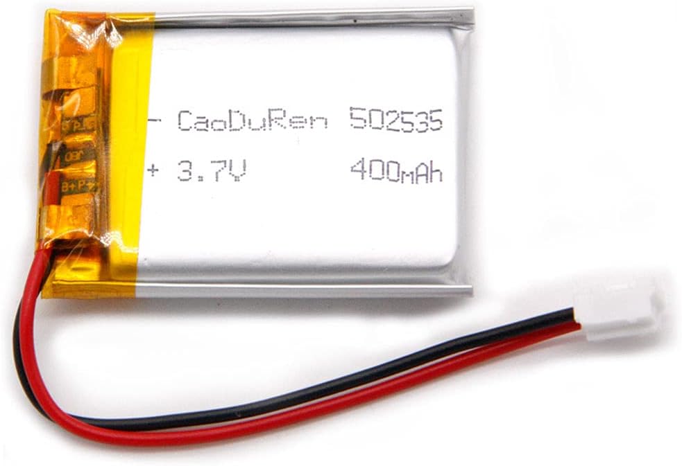 MSDS Verified Part Number: 502535, Rechargeable 3.7V 400mAh Li Lipo Lithium Polymer Ion Battery Pack with 2 Pin 2.0mm JST Connector