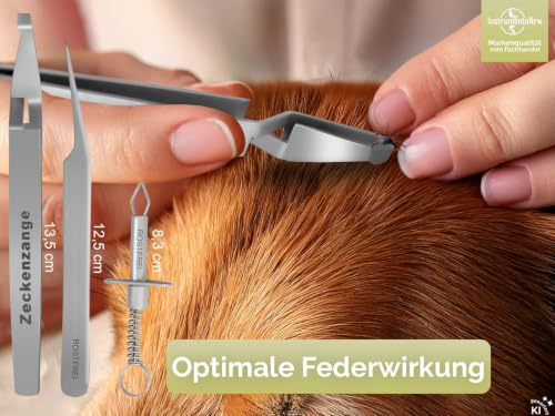 Zeckenzange Zeckenpinzette Zeckengreifer im 3er Set Edelstahl Rostfrei