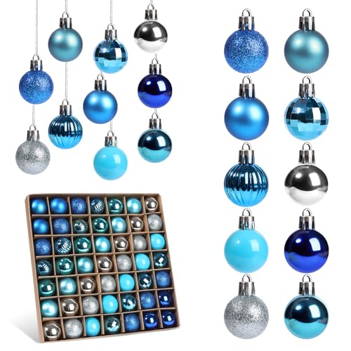 49 Piezas Bolas Arbol de Navidad Set,3CM Mini Bolas de Navidad Plástico,Irrompibles Decoracion Arbol Bola para Christmas Tree Decorations Interior y Exterior