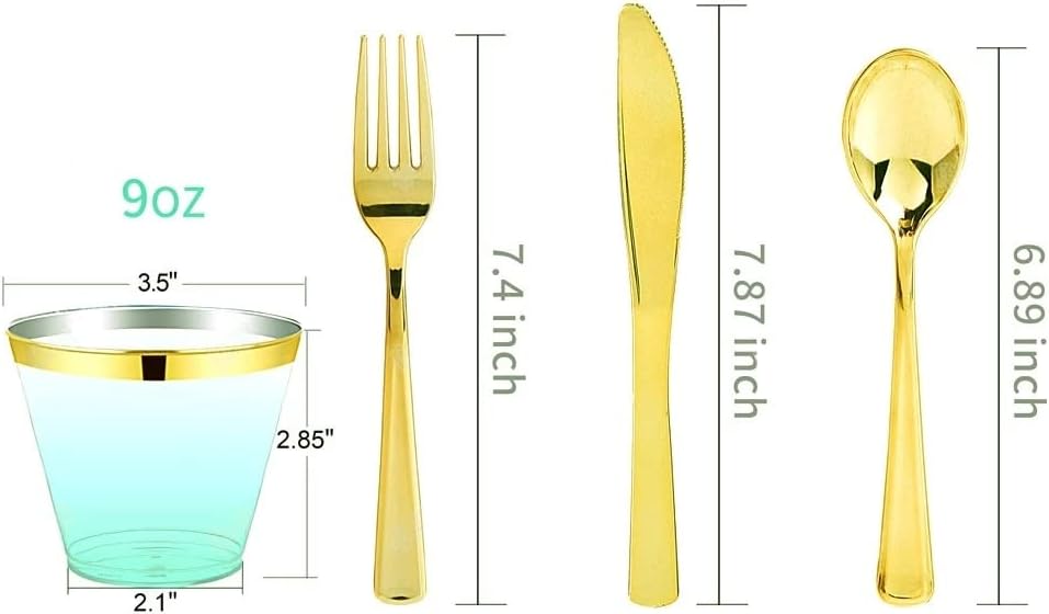 150pcs Party Tableware Transparent Color Phnom Penh Plate Wine Spoon Set of Cutlery Set (Color : C, Size : As Shown) (A As Shown) (B As Shown)