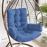 Cojín desmontable lavable para silla de huevo, cómodo, antideslizante y de mimbre, repuesto para hamaca colgante azul para máxima relajación