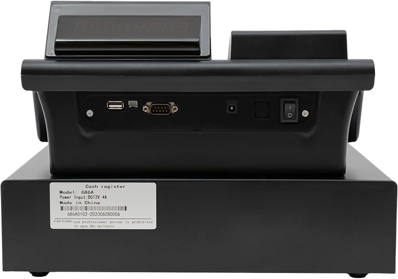 Registratore di Cassa Pos per Piccole Imprese E Ristoranti, Elettronico con Cassetto Contanti, 200 Reparti, 1000 Articoli, 30 Tipi di Pagamento, Compatibile con Scanner, Black