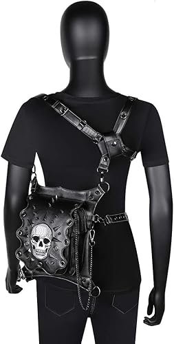 Miniatura 4 de Bolsa de pierna Steampunk multifuncional al aire libre motocicleta mensajero hombro cintura paquete, BG061