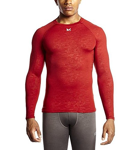 Mission Men's VaporActive Base Layer Long Sleeve Top, Red, X-Large