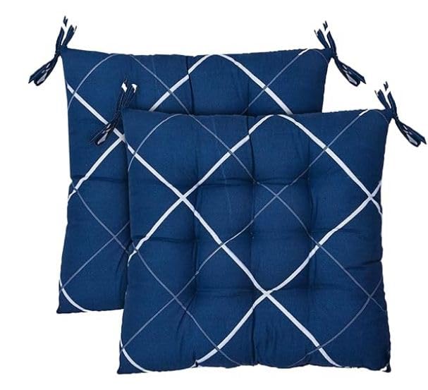 Aditi Creations Printed Chair Pad with Ties, Tufted Microfiber Seat Cushion for Dining, Office & Study Chairs, Cotton Filled Square Chair Cushion, 16 x 16 Inch Soft Comfortable Chair Pad for Home Use-image-27