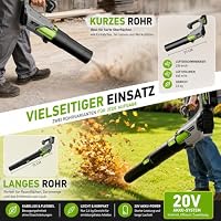 Akku Laubbläser 21V mit 2x4,0AH Akkus, 850m³/h Stufenlose Drehzahlregelung – Ansicht 6