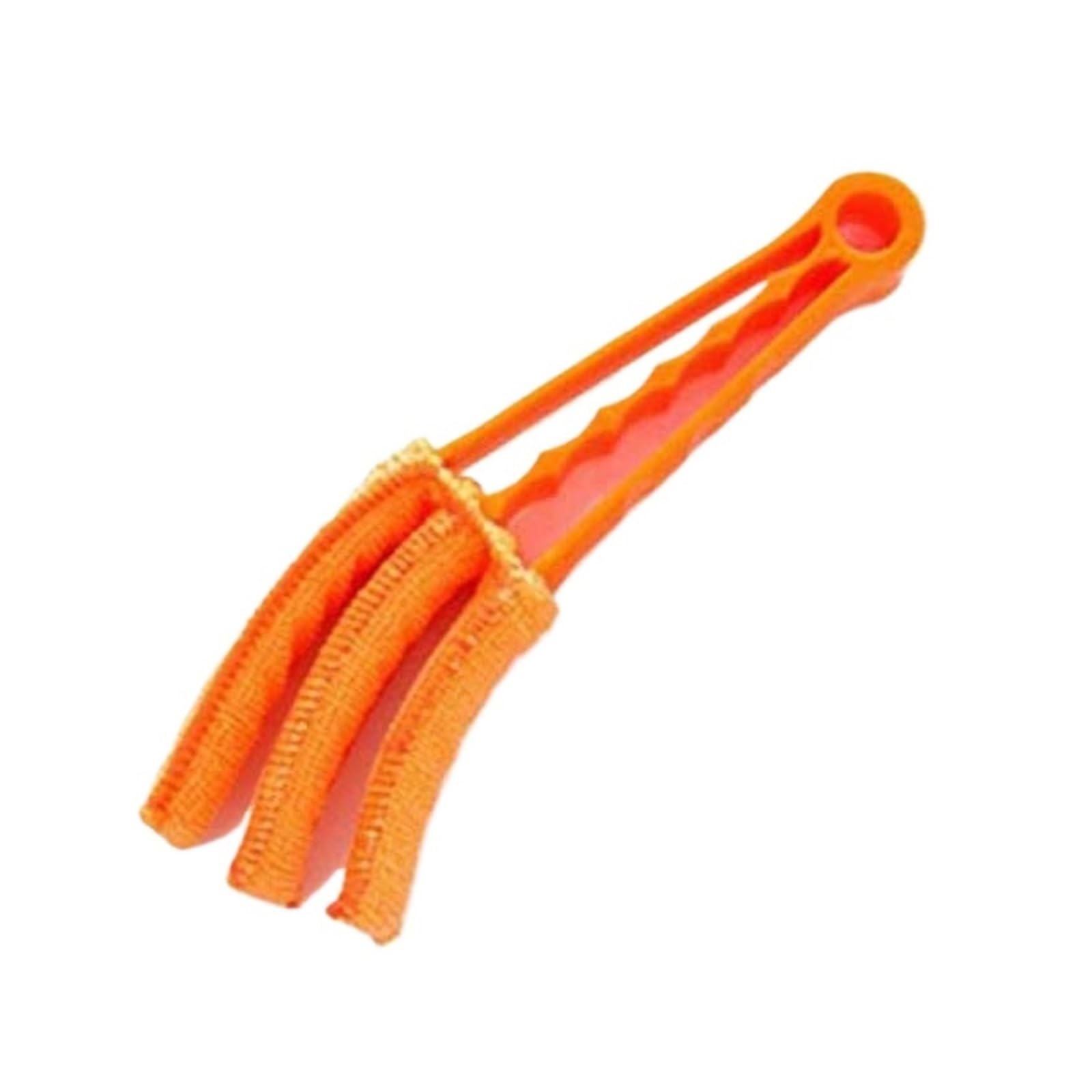 Convenient Microfibre Venetian Blind Blade Cleaner Brush, Window Conditioner Duster Car Air Vent Outlet Clean(Orange)