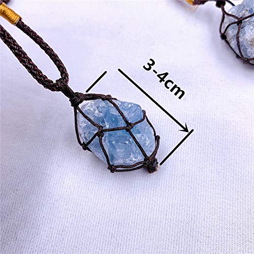 Naturel Bleu Celestite Geode Crystal Pendentif Quartz Pierre Guéry Spirituel Méditation Spirituel Bijoux Collier, Ylllly-6686 (Color : Blue, Size : 3-4CM) Cover