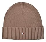 Tommy Hilfiger Tommy Hilfiger Strickmütze Cotton Cashmere Beanie Baumwolle Kaschmir Braun Tannin
