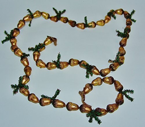 E+N Deko Acorn Garland Gold with Glitter L: 180 cm, Plastic