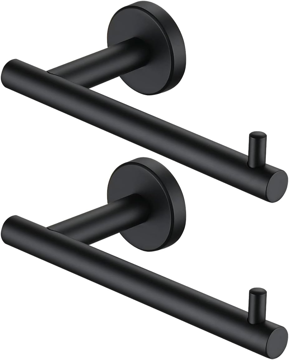 Matte Black Stainless Steel Wall Mounted Toilet Paper Holder Set