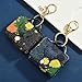 Xiaoxiangfeng woolen leather mini bag is fashionable and can be loaded with earphones, car, and key chain (2 pcs). (Mini bag pendant denim blue and white)