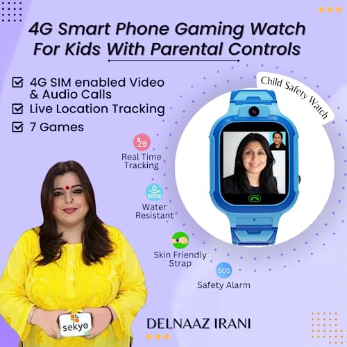 Image of sekyo Carepal Pro Smart Watch for Kids, Boys, Girls and Boys with Many Smart Features, Video Calling, Location Tracking(Carepal Pro Blue and S23 Ultra Combo for Men and Kids)