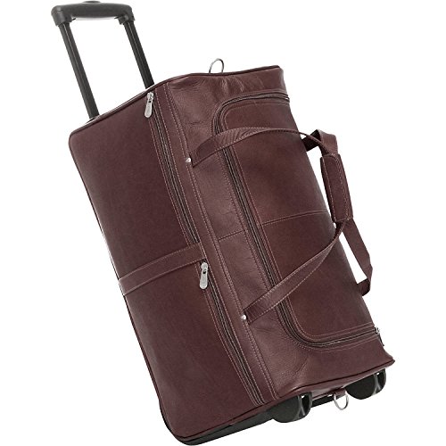Piel Leather Duffel On Wheels, Chocolate, One Size