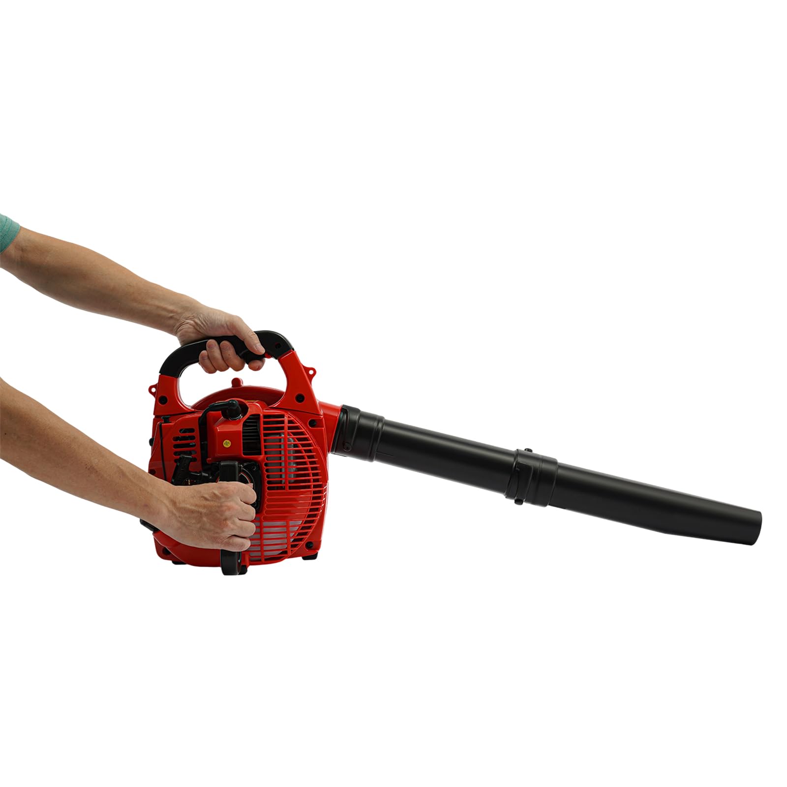 Soplador de hojas de gasolina, motor de 2 tiempos, aspirador de hojas con saco de recogida, 25,4 cc, soplador de hojas manual, 0,75 kW, potencia trituradora de jardín, depósito refrigerado por aire