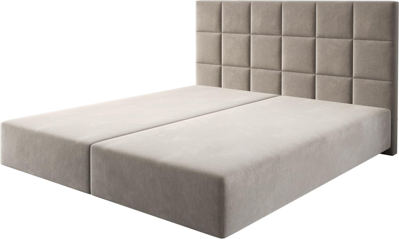 DELIFE Boxspringgestell Dream-Fine Mikrofaser Beige 180x200 cm