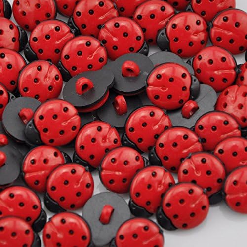 Happium Pack of 50 - Craft Ladybug Buttons 15mm (Red) - Image 5