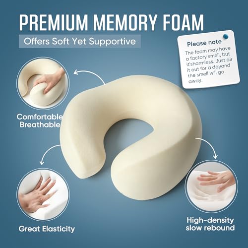 Premium Travel Neck Pillow Cooling Ice Silk Memory Foam Cervical Pillow - image 7