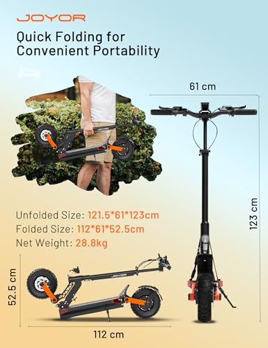 Image of JOYOR Electric Scooter for Adults, 2000W Dual Motor Max Speed 37 MPH & Up to 47 Miles, 60V 18Ah Large Capacity Battery 10 inch Off Road Tire E-Scooter, Dual Hydraulic Brakes & 4 Shock Absorbers
