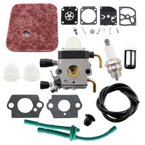 MCHNIC Carburateur Carb avec Filtre à Air Tuyau Membrane Joint Réparation kit pour Stihl FS38 FS55 FS55R FS55RC FC55 FC75 FC85 HS45 HS75 HS80 HS85 KM55 HL45...