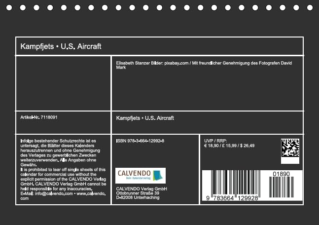 Kampfjets • U.S. Aircraft (Tischkalender 2016 DIN A5 quer): Die moderne Luftwaffe der USA (Monatskalender, 14 Seiten) (CALVENDO Technologie)