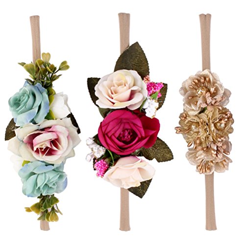 Tiara floral, flores de camélia, faixa de cabelo de bebê, grinalda para férias na praia