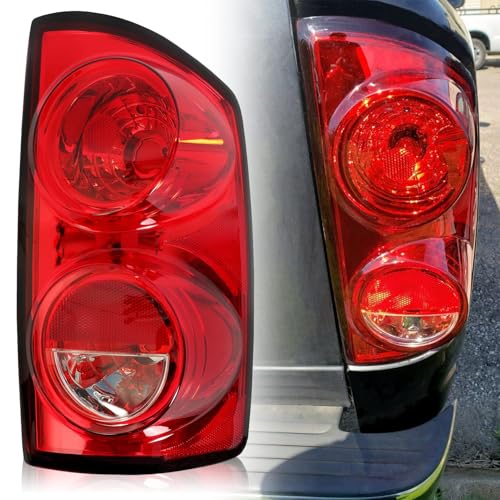 ECOTRIC Tail Light Compatible with 2007-2009 Dodge Ram 1500 2500 3500 Pickup Truck Passenger Side Taillight Signal Lamp Replacement for 55277302AC CH2801165 55277302AB