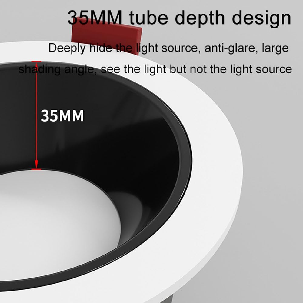 3 Light Colour Temperatures 3000K 4000K 6000K Dimmable Spotlight, Aluminum LED Recessed Lighting Fixture, 10W LED Recessed Downlight, Living Room LED Recessed Lights 7 Pcs