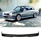 FREEMOTOR802® Front Bumper Lip Splitter Air Dam Chin Spoiler, Fits 1984-1992 BMW E30 3-Series, RG Style Unpainted Black PU 1PC Lower Guard Protector Underbody Styling Trim
