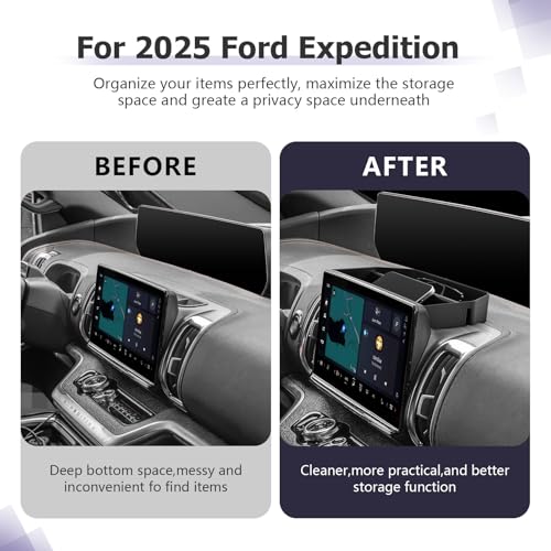 Image of LUWU for 2026 Expedition Dashboard Storage Tray 2025 2026 2027 Ford Expedition Active /Platinum /Tremor /King Ranch 13.2inch Behind Screen Organizer Center Console Dash Tray Expedition 2027 Accessories