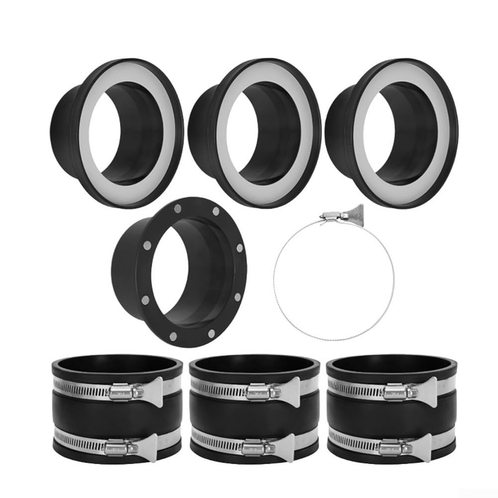 Kit di raccolta polvere a connessione rapida, 8 pezzi, con accoppiatori magnetici, adattatori in gomma flessibile da 100 mm e morsetti regolabili per sistemi di vuoto del negozio