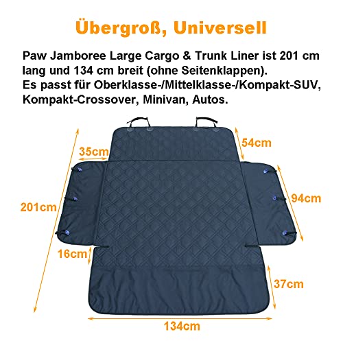 Paw Jamboree Kofferraum Schutzmatte Hund Hundedecke Autodecke Stoßstangenschutz Hund Hundematte Auto Kofferraum Hunde Kofferraumschutz Hund Kleinwagen (201x134cm)